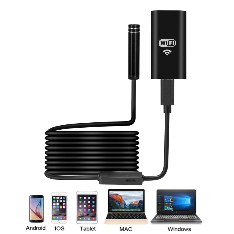 Cámara endoscópica inalámbrica WIFI impermeable inspección Mini cámara 8mm 1/3M USB endoscopio boroscopio para Iphone Android PC IOS APP