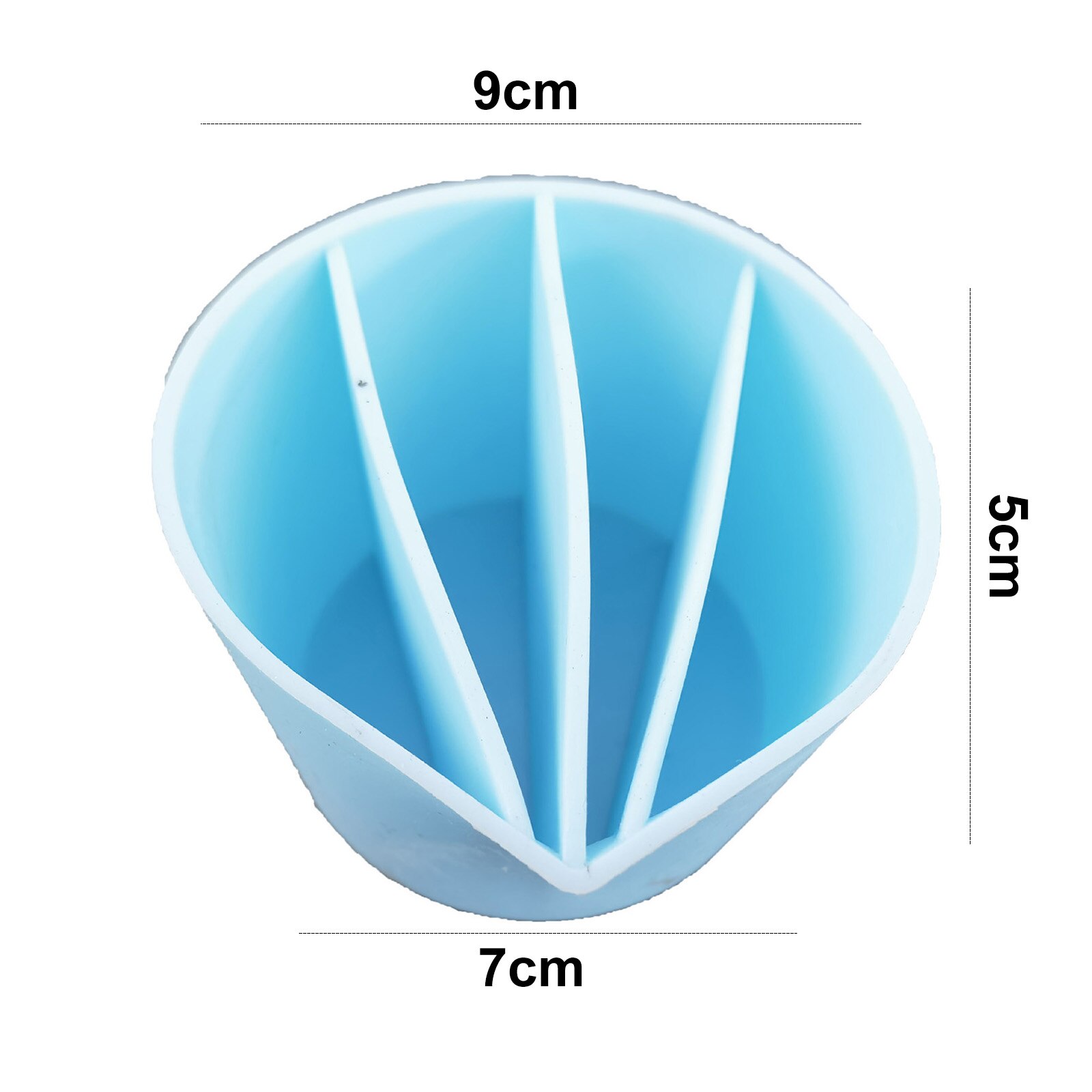 Silicone Epoxy Resin Mixing Cups DIY Epoxy Resin Distribution Measuring Cup Tools for Jewelry Making Painting Color Mixing Cup: 4 slots Blue