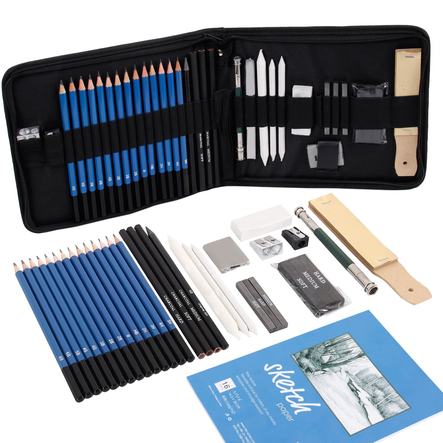 36Pcs Drawing Pencil Set for Artists Calligraphy manga Art Stationery Supplier Painting Graphite Sketch Pencil Fineliner Pens