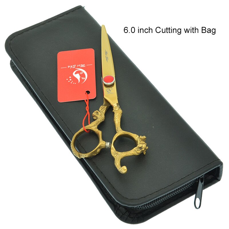 6.0" Dog Cutting Scissors Thinning Shears Dragon Handle Japanese Steel Dogs Grooming Scissors Barbers Tools A0096A: A0098A-04-60