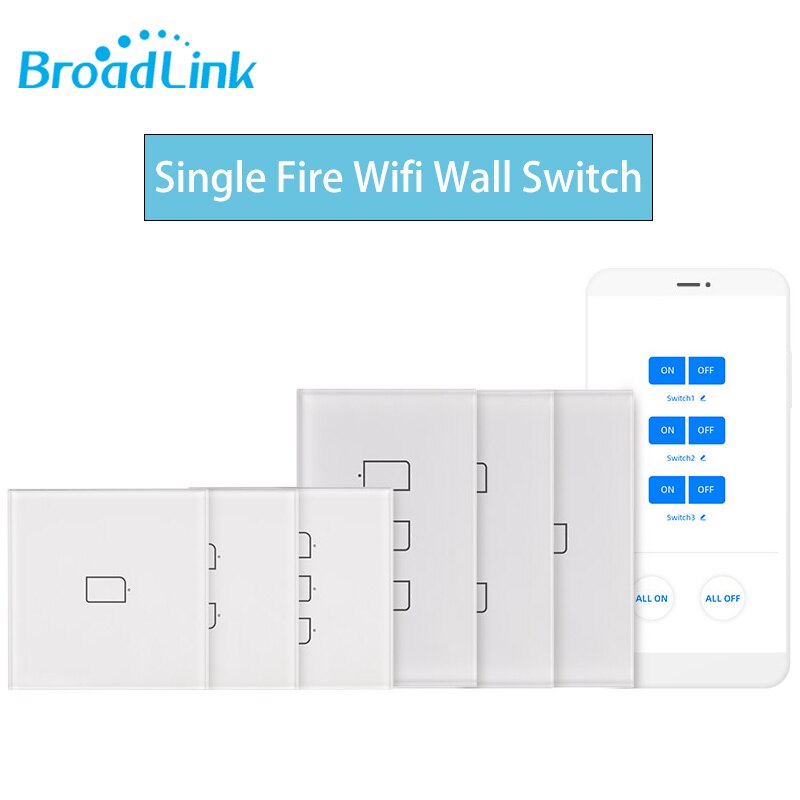 Broadlink TC3 Smart Wifi Muur Light Touch Switch 1/2/3Gang Afstandsbediening Op Off Timer Geen neutrale Nodig Alexa Voice