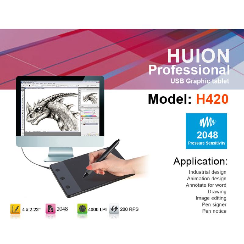 Huion 420 4Inch Digital Tablets Writing Art Drawing Graphics Tablet