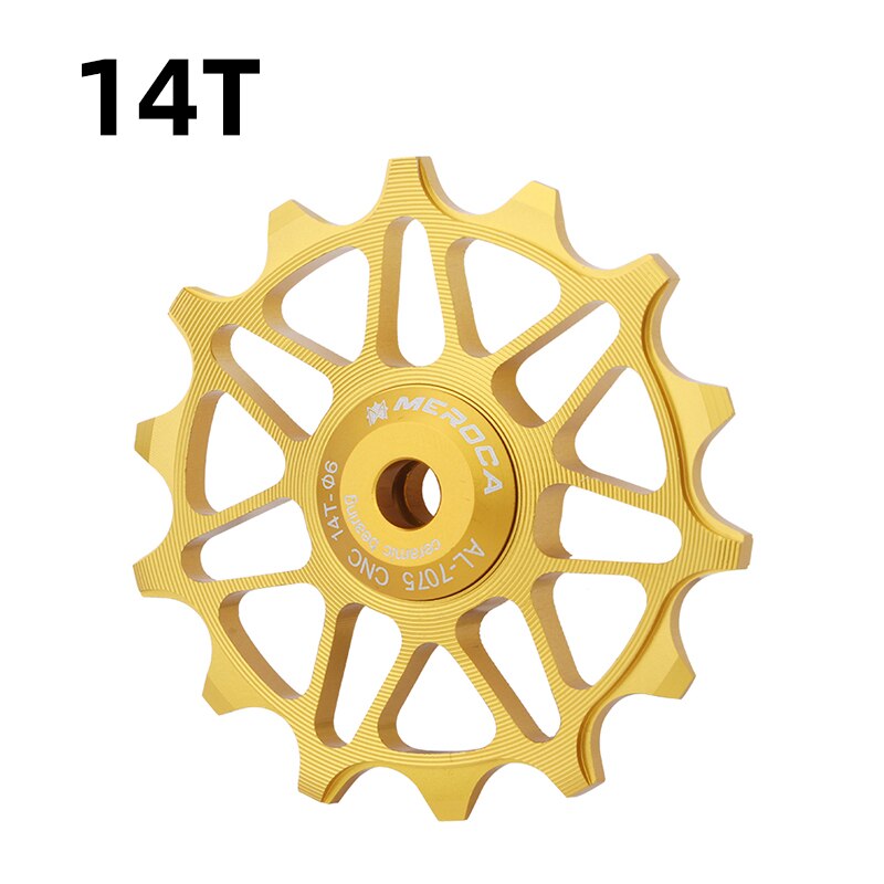 MEROCA 12T 14T ruota fantino bici puleggia in lega di alluminio cuscinetto ceramico sigillato MTB ruota guida deragliatore posteriore