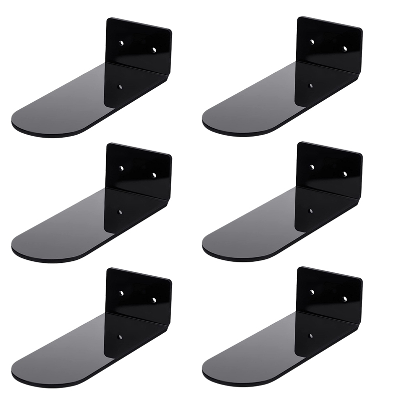 6 Pack Floating Shoe Shelves,Acrylic Wall Mounted Shoe Display Shelves,for Display Collectible Shoe&amp;Sneaker: Black