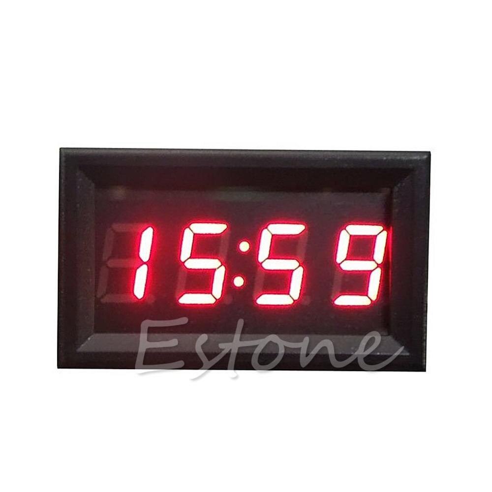 12V/24V Automotive Car Boat Motorcycle Touch Digital Clock LED Display 1XCF: Red