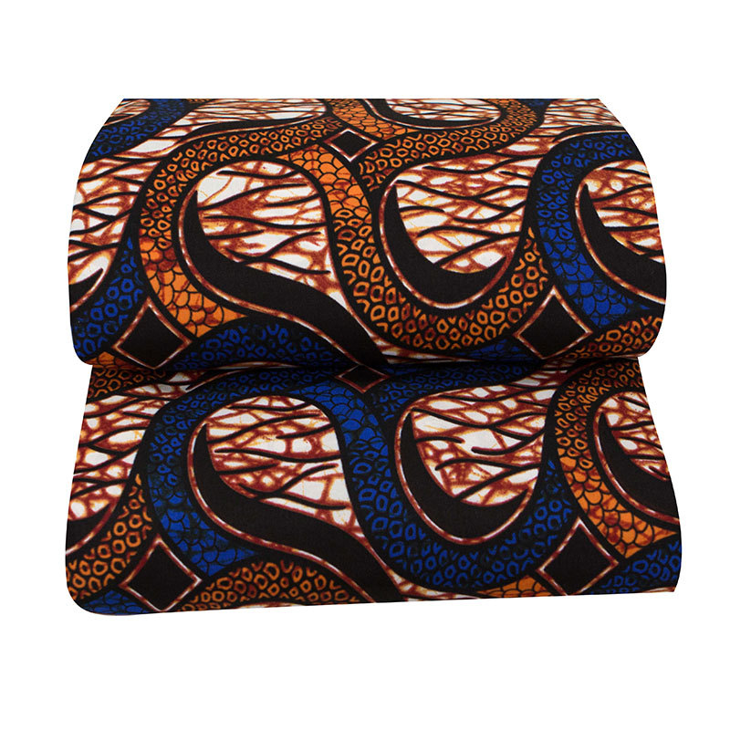 Brunt ankara stof med afrikansk vokstryk 6 yards åndbart afrikansk voks polyester voksstof til patchwork