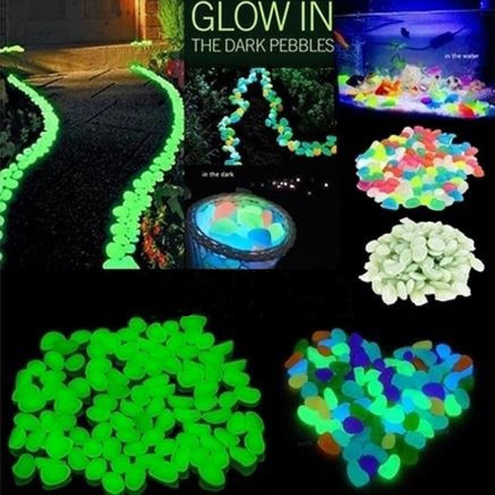 50Pcs Glow in The Dark Tuin Steentjes Glow Stones Rocks voor Loopbruggen Tuinpad Patio Lawn Yard Decor lichtgevende stenen