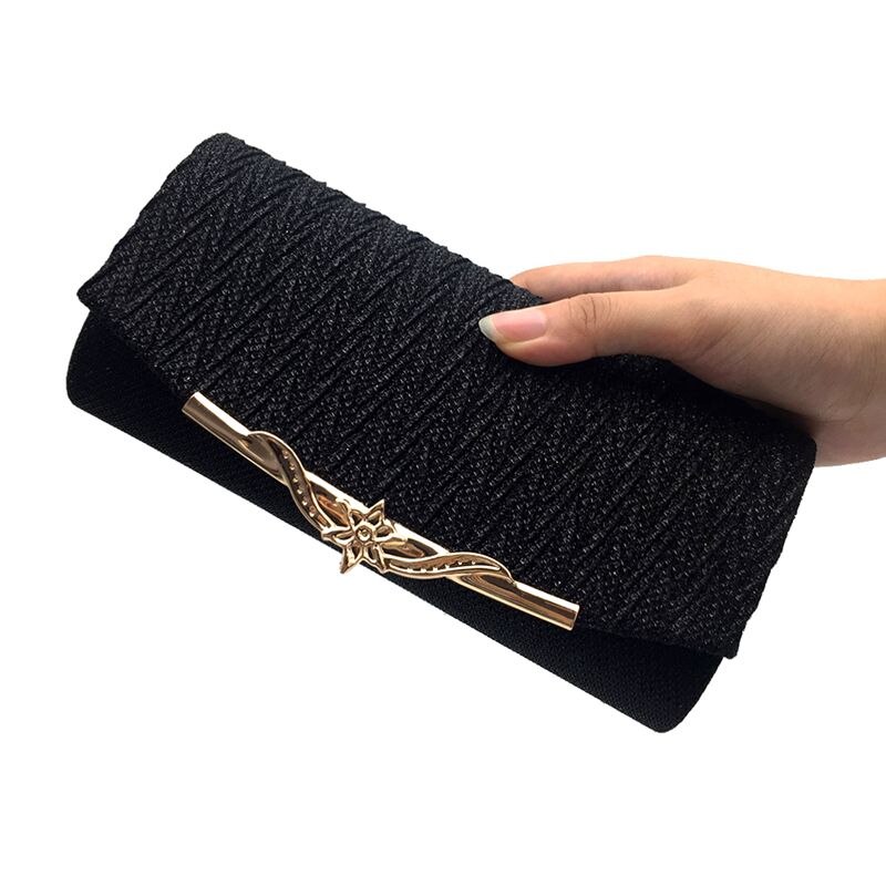 Sac de soirée pour femmes Banquet sac à paillettes pour femmes filles embrayages de mariage sac à main chaîne sac à bandoulière (noir)