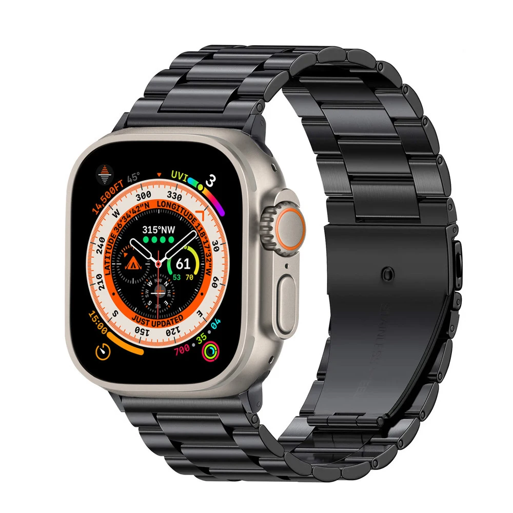 Rem i rustfritt stål til apple watch-reim ultra 49mm 45mm 44mm 41mm 40mm metalllenke iwatch-serien  se 3/4/5/6/7/8- reim