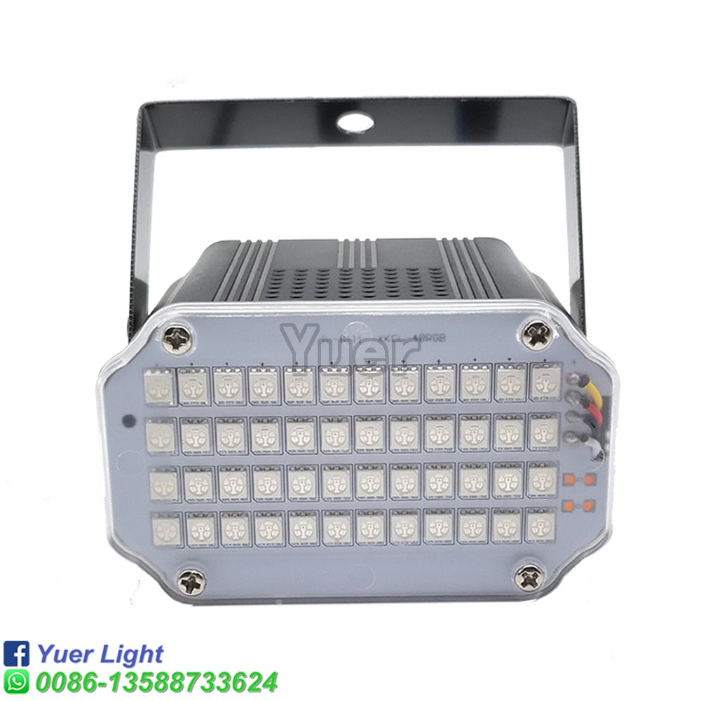 48 ledet rgb 3 i 1 strobe lys diskotek dj parti bar jul klubb ekstern lyd aktivert blits lys scene lyseffekt par lampe