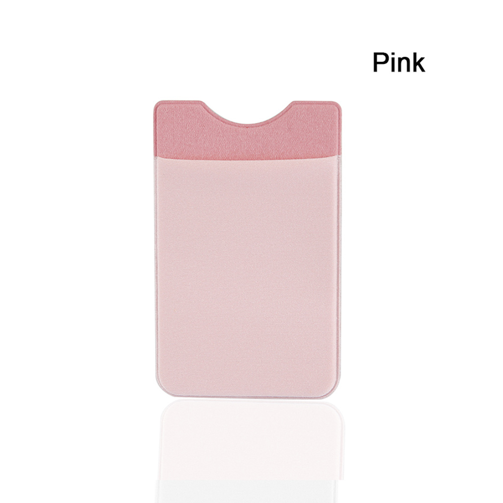 Universal auto-adhesivo elástico teléfono móvil cartera funda Stick On crédito ID tarjeta titular bolsillo autoadhesivo pegatina CardSleeve