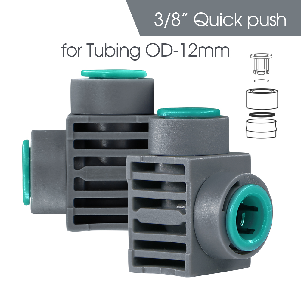 Raccord rapide de tube d'arrosage OD-12MM facile à installer 3/8 "joint de tuyau pour la maison jardin tuyau d'irrigation coude en T raccords égaux: Argent / 3/4 ''