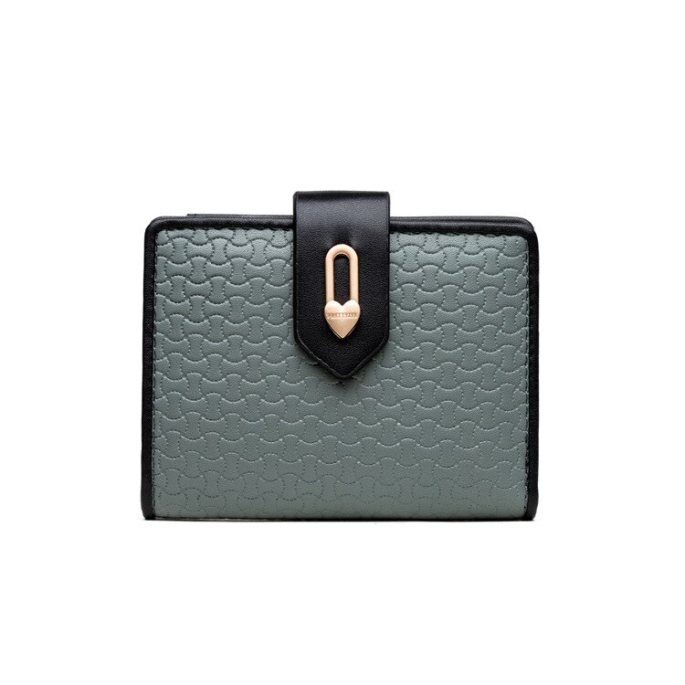 Short Wallet Women Zipper Hasp Panelled Small Purse High Capacity Coin Purse Card Holder: Green