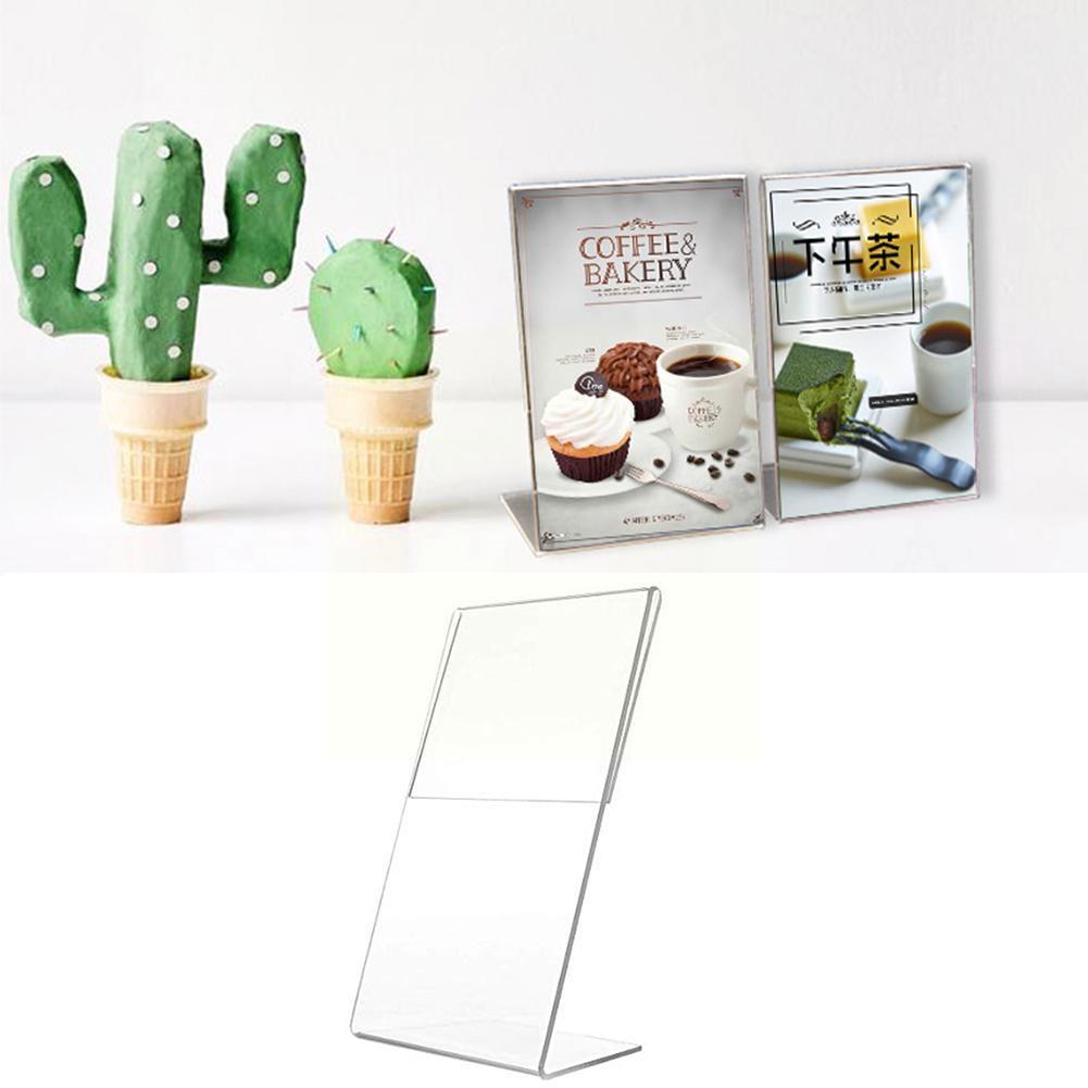 5pcs Acrylic Transparent Card Holder Stand Desk Sign A6 1.3mm Holder Holders Label Card Price Paper Display Frame Stand Lab I6a4