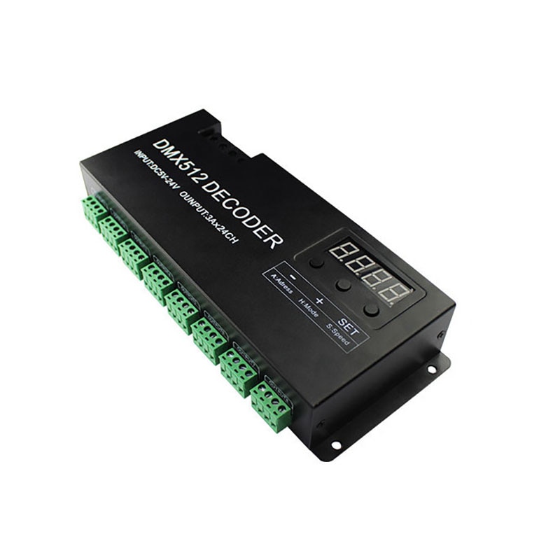 24 -kanaals dmx-decoder dmx 512 constante spanningsdecoder 24 ch cv pwm 3a x 24- kanaals: Default Title