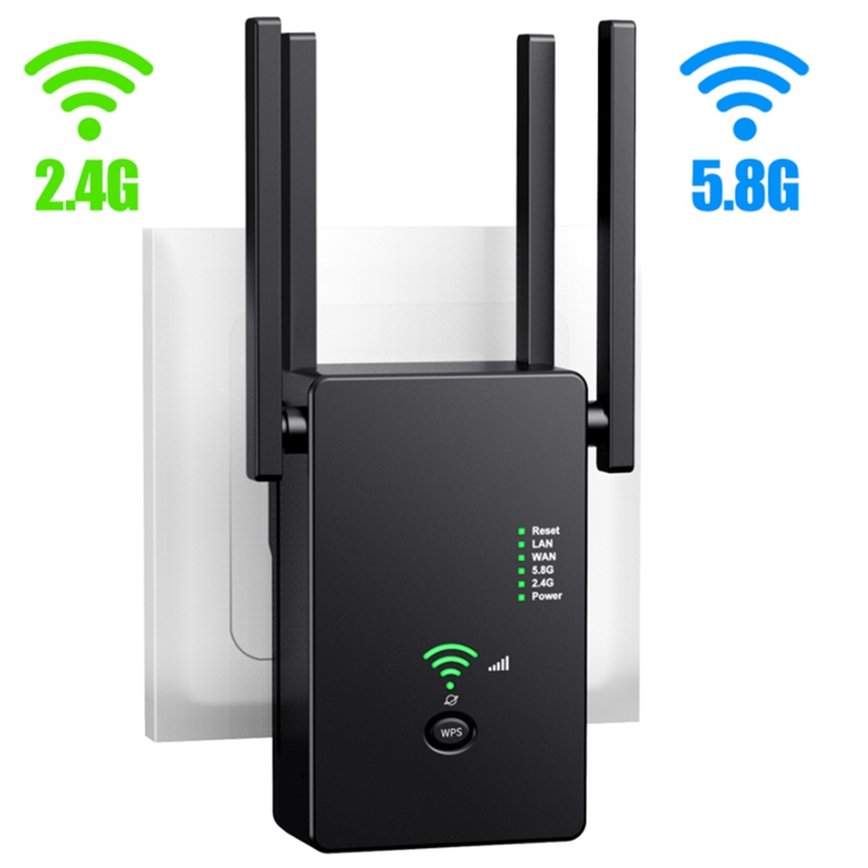 Drahtlose WiFi Verstärker Verlängerung 2,4G 5,8 Ghz 1200Mbps Wi-Fi Verstärker 5Ghz LAN Wi Fi Singal Booster EU Stecker