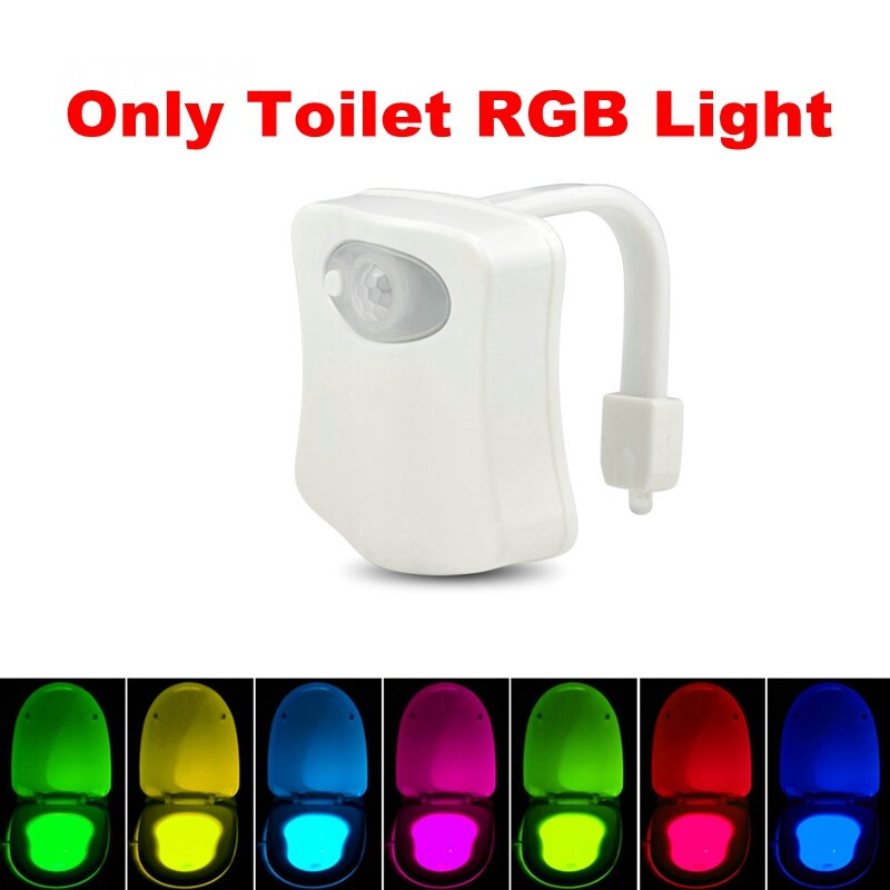 Lumière de LED intelligente pour siège de toilette 8 couleurs avec capteur de mouvement PIR Smart On/Off lampe de nuit à Induction infrarouge pour enfants lampe de sécurité: Multi
