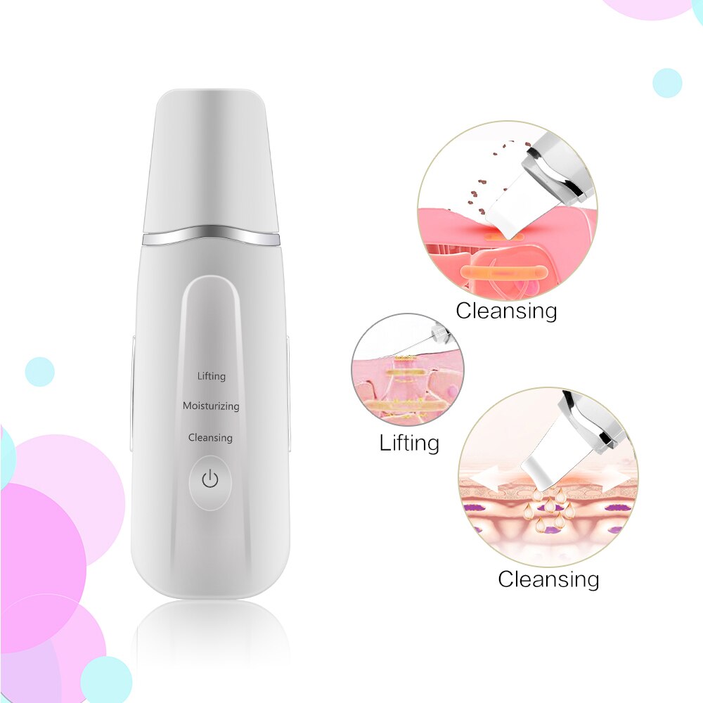 Ultrasone Ion Huid Scrubber Oplaadbare Microdermabrasie Diepe Reiniging Hoge Frequentie Trillingen Gezicht Peeling Massager Spa