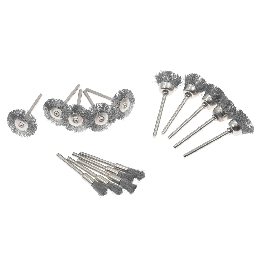 20pc Abrasive Head Deburring Drill Tools Stainless Steel Wheel Dremel Wire Brush Set Dremel Tools Accessories Burr