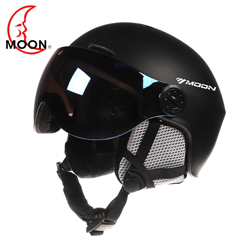 Måne beskyttelsesbriller skihjelm integreret støbt pc + eps ce certifikat skihjelm udendørs sport ski snowboard skateboard hjelme
