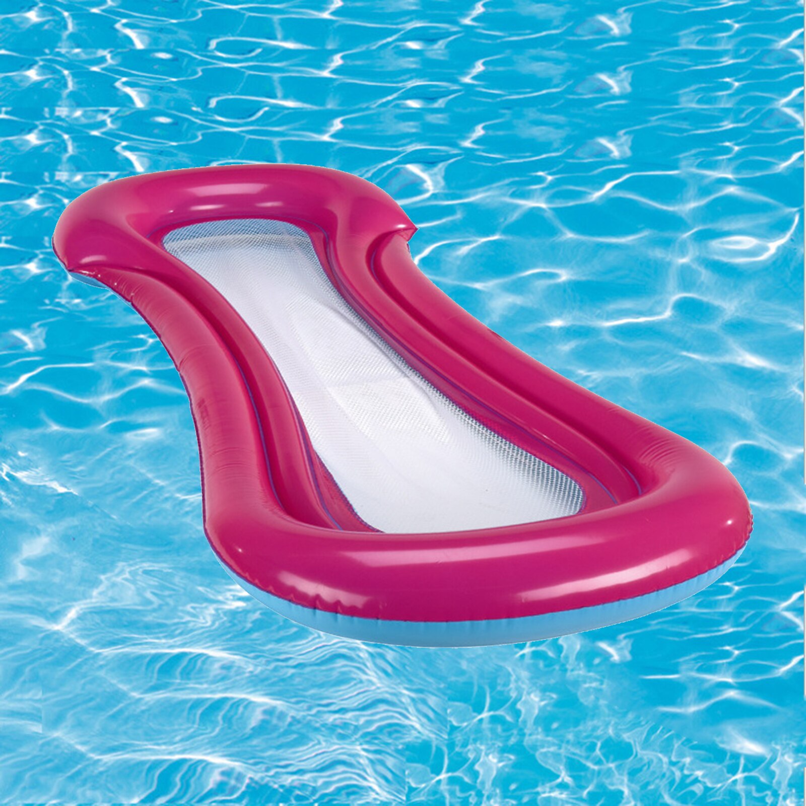 Inflatable Pool Float, Net Floating Bed, Inflatable Pool Floating Lounge Swimming Pool Beach Toy for Women Men