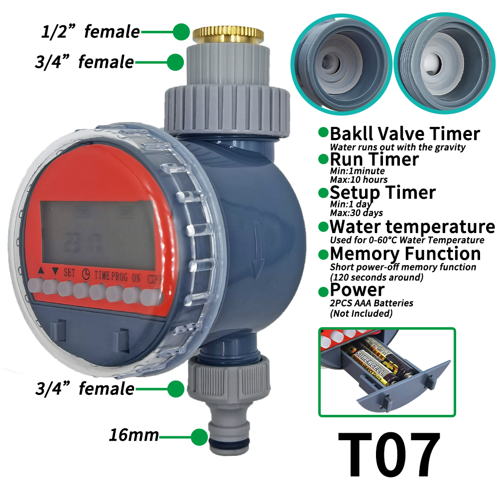 Oasis Garden Automatic Watering System Timer Rain Sensor Solar LCD Electronic Drip Irrigation Controller Greenhouse Irrigator: WHITE