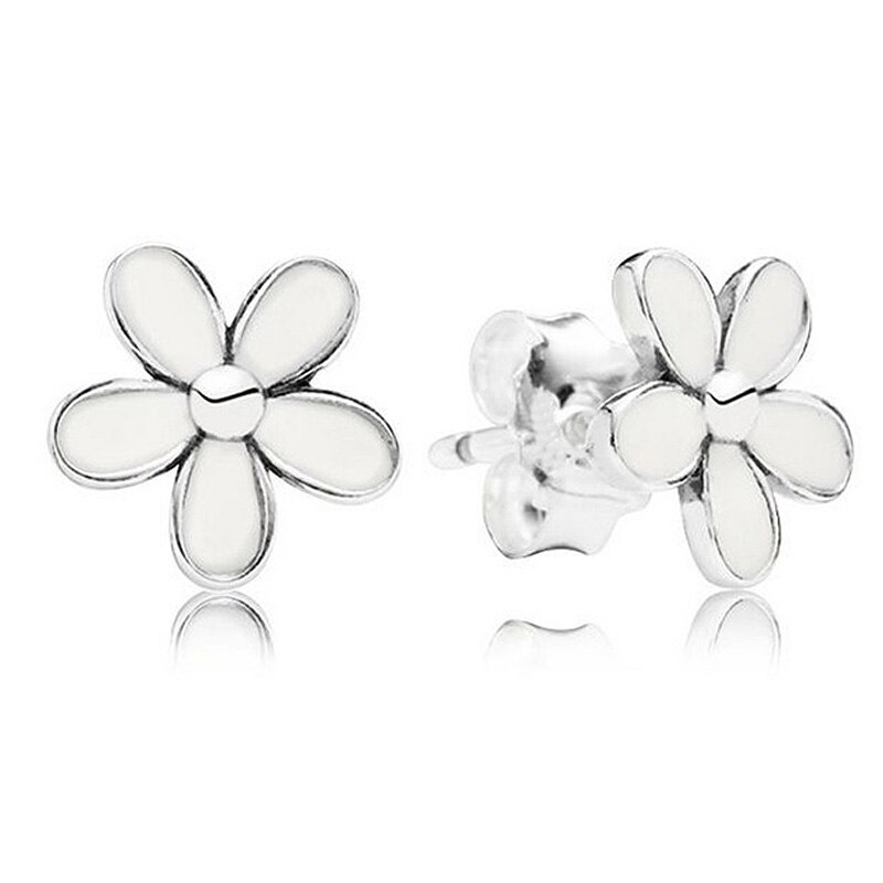 925 Argento sterlina Rosa Smalto Giardino Abbagliante Margherita Fiore di Magnolia Fiore Forget Me Not Orecchino di Modo Per Le Donne del Regalo Dei Monili: 5