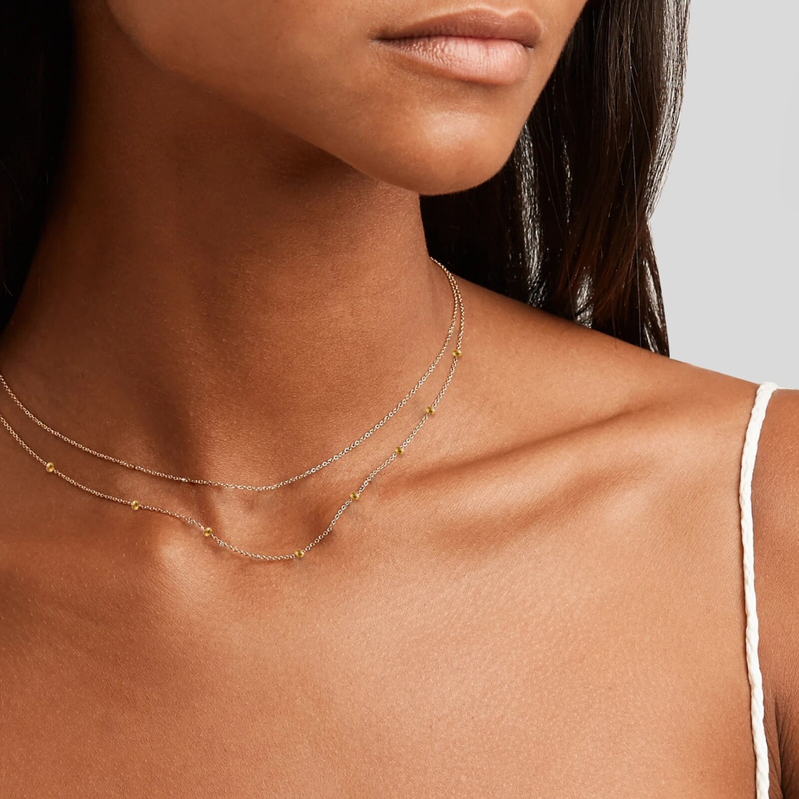 S925 collana in argento Sterling Collier Femme multistrato catena clavicola per donna doppio strato girocollo collane accessori gioielli