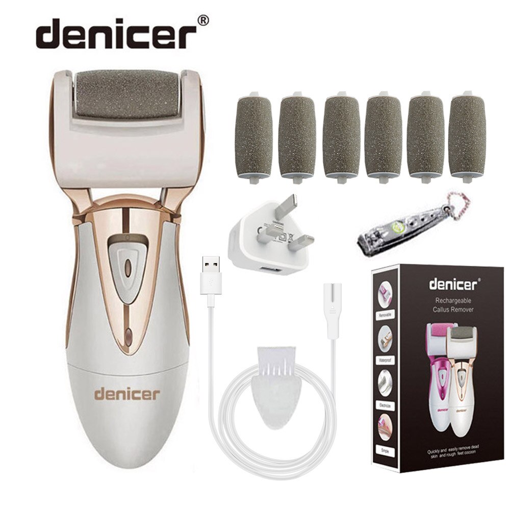 Rechargeable Pedicure Machine Health Foot Care Pedicura Tools Electric denicer Pedicure Foot File for Heel Callus Remover: 7 Heads-UK