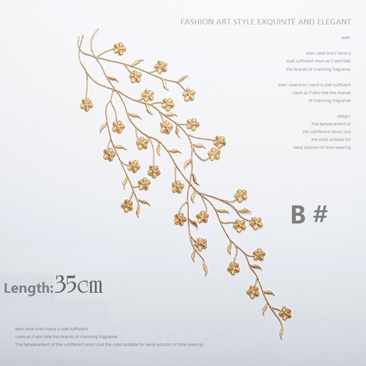 Lace Applique Fabric Flower Embroidered Patches DIY Sewing Applique Embroidery for Clothes Embroidered Patches Iron On: B