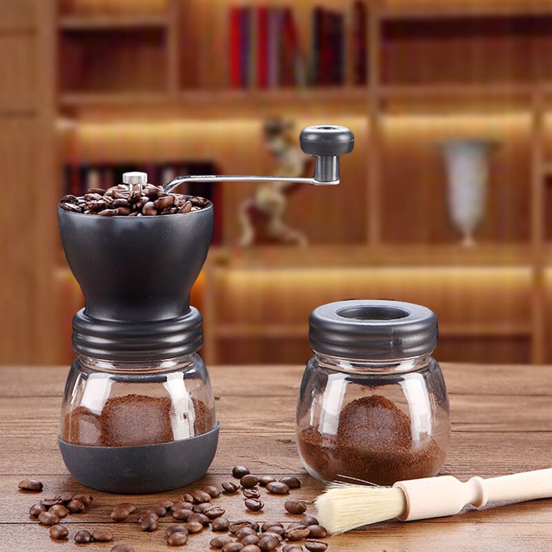 Handleiding Koffieboon Grinder Zwart Glas Koffiemolen Braam Cafe Keuken Koffie Jar Hele Machine Wasbaar