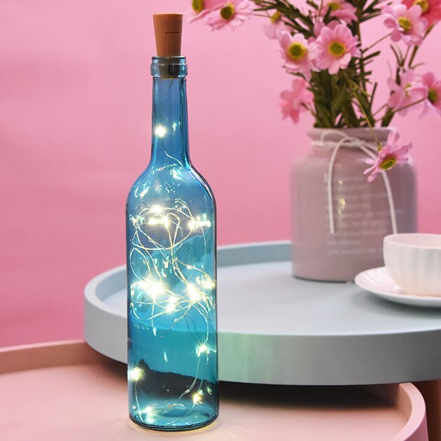 10 PCS Battery powered cork bottle light 2m LED light bar light birthday party wine bottle stopper light bar (Without battery)