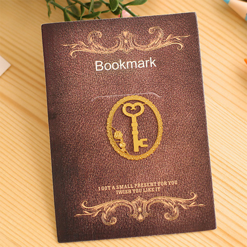 1 X Gold color cute cartoon animals lace bookmark metal bookmarks for book stationery school supplies papelaria: key