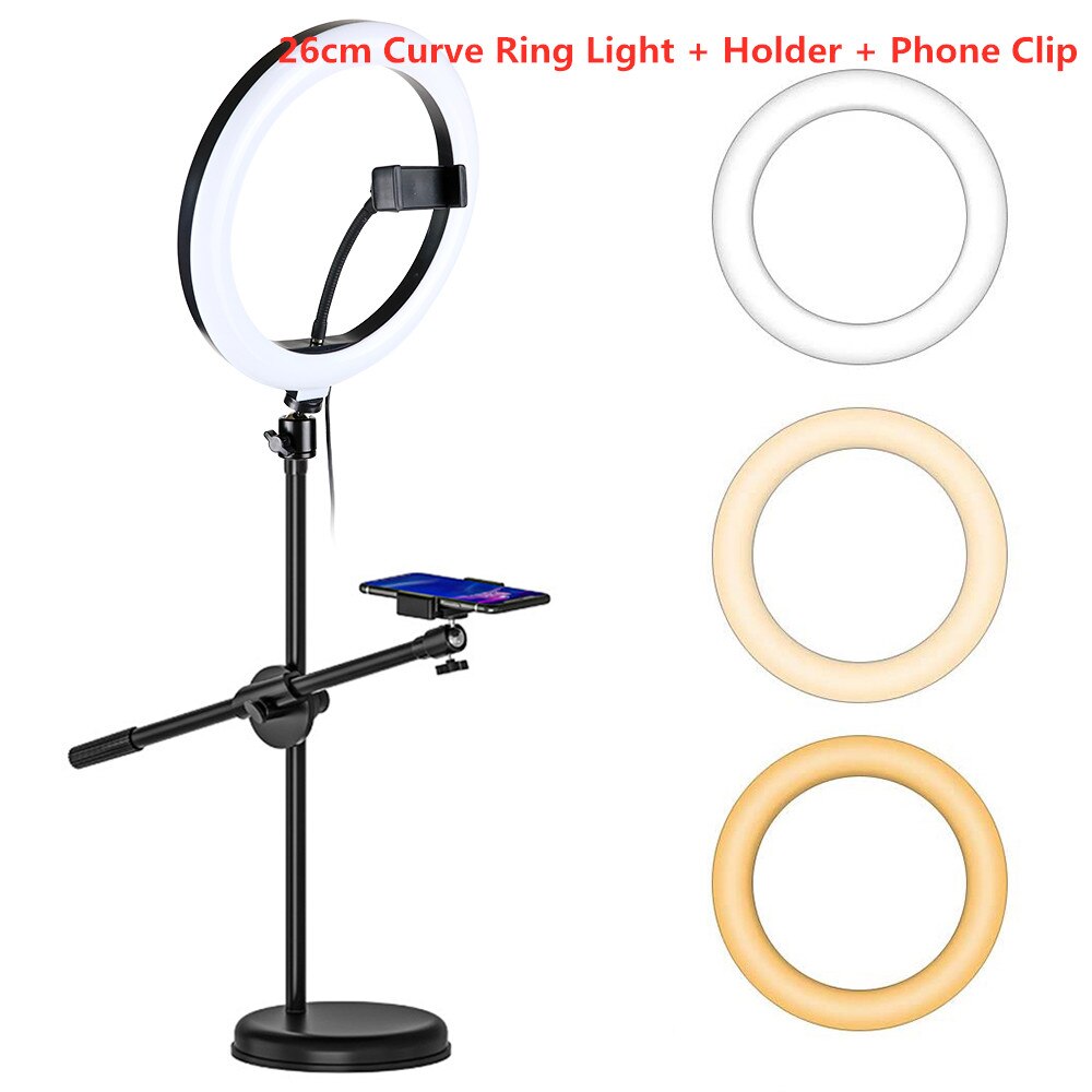 Dimmbare LED Ring-Licht Mit Einbeinstativ Halterung Telefon Halfter Für NäGel Kunst Video Live Tiktok Fotografie Beleuchtung Stehen: art E