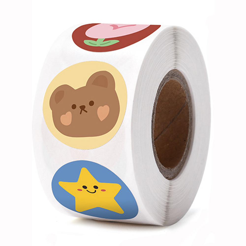 Pegatinas de animales de dibujos animados para niños, pegatinas inspiradoras de recompensa de pequeñas flores rojas para guardería, 100-500 piezas