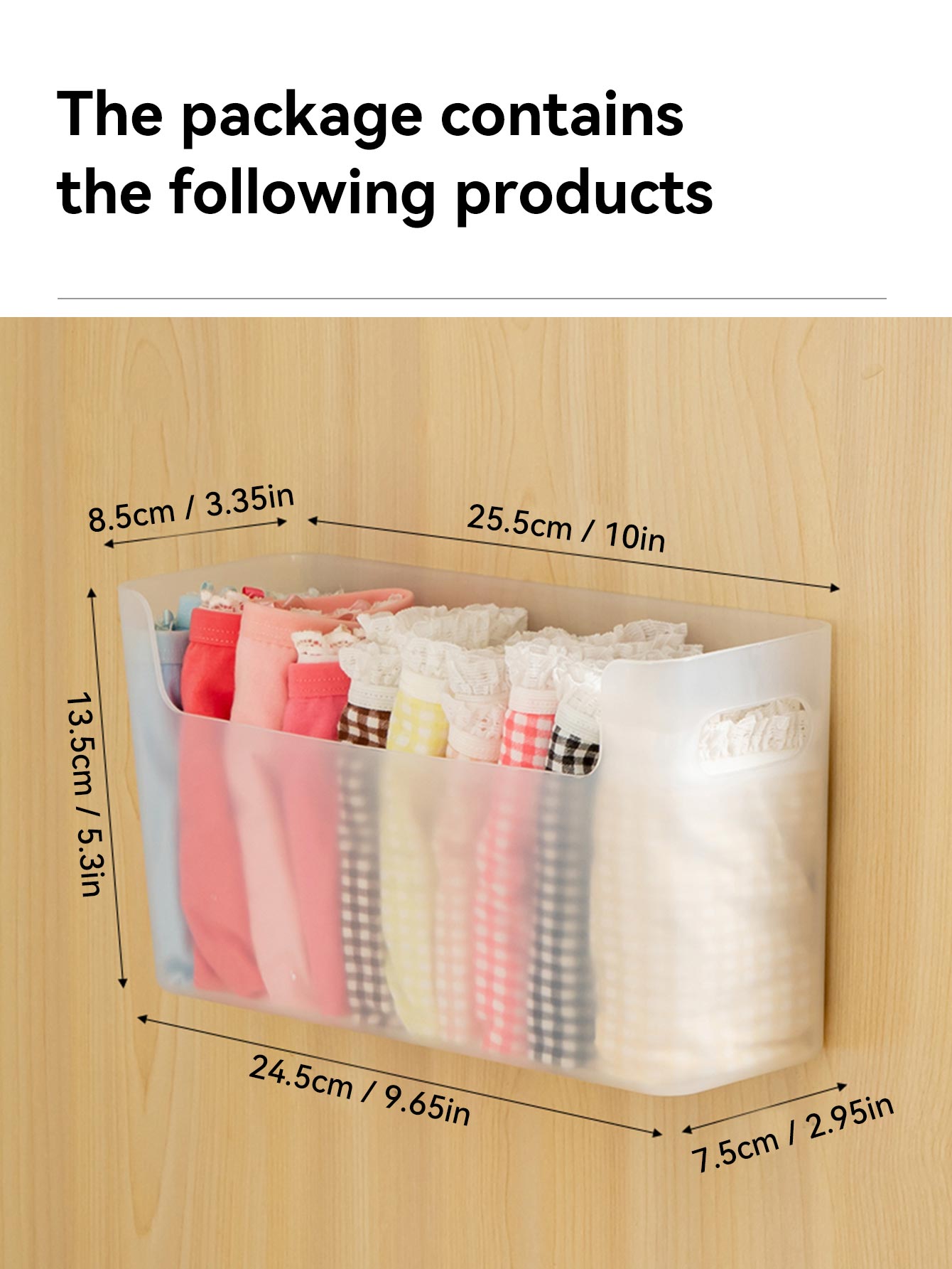WORTHBUY Underwear Bra Socks Plastic Storage Organizer Wall Mounted Cabinet Storage Organizer Drawers Storage Box For Bedroom: light yellow