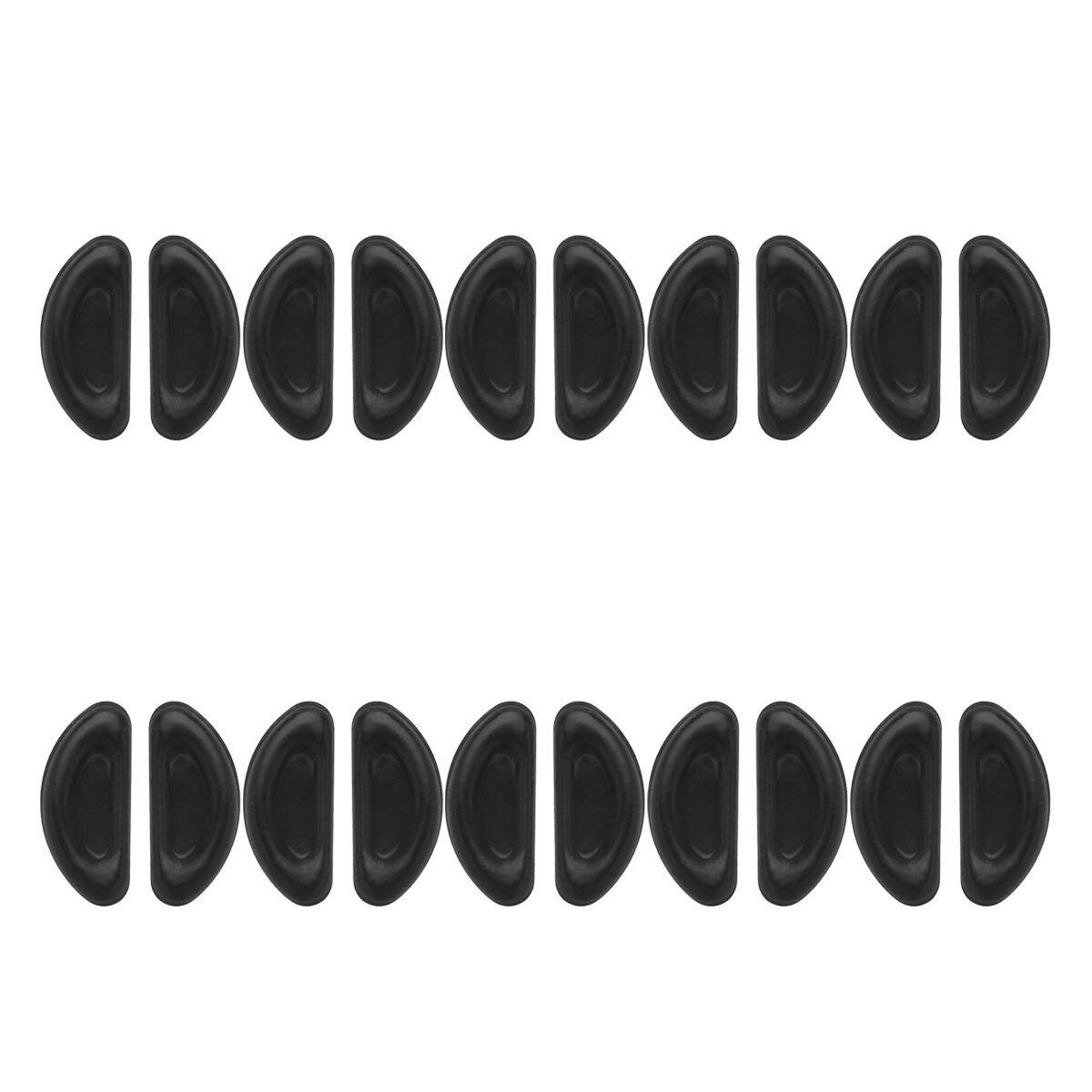 Almohadillas para la nariz de las gafas, almohadillas adhesivas de silicona antideslizantes, suaves, hipoalergénicas, 10 pares: Black