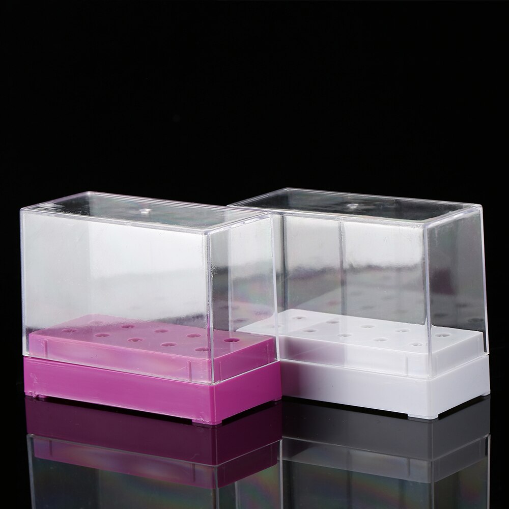 1 st 6/7/10/20/30 hål akryl spik borr låda plast stativ behållare för 3/32 "bits borr display utställningstillbehör