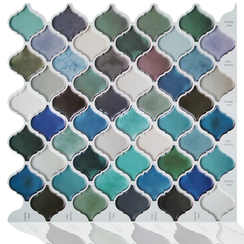3d mosaik vinyl køkken peel and stick backsplash selvklæbende tapet klistermærke flise  - 1 ark: Mslb -506