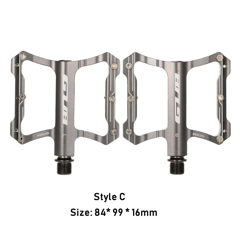 GUB-pédale de vélo pliable de VTT, ultraléger, en alliage d'aluminium, filetage de 9/16 pouces: Style C Silver