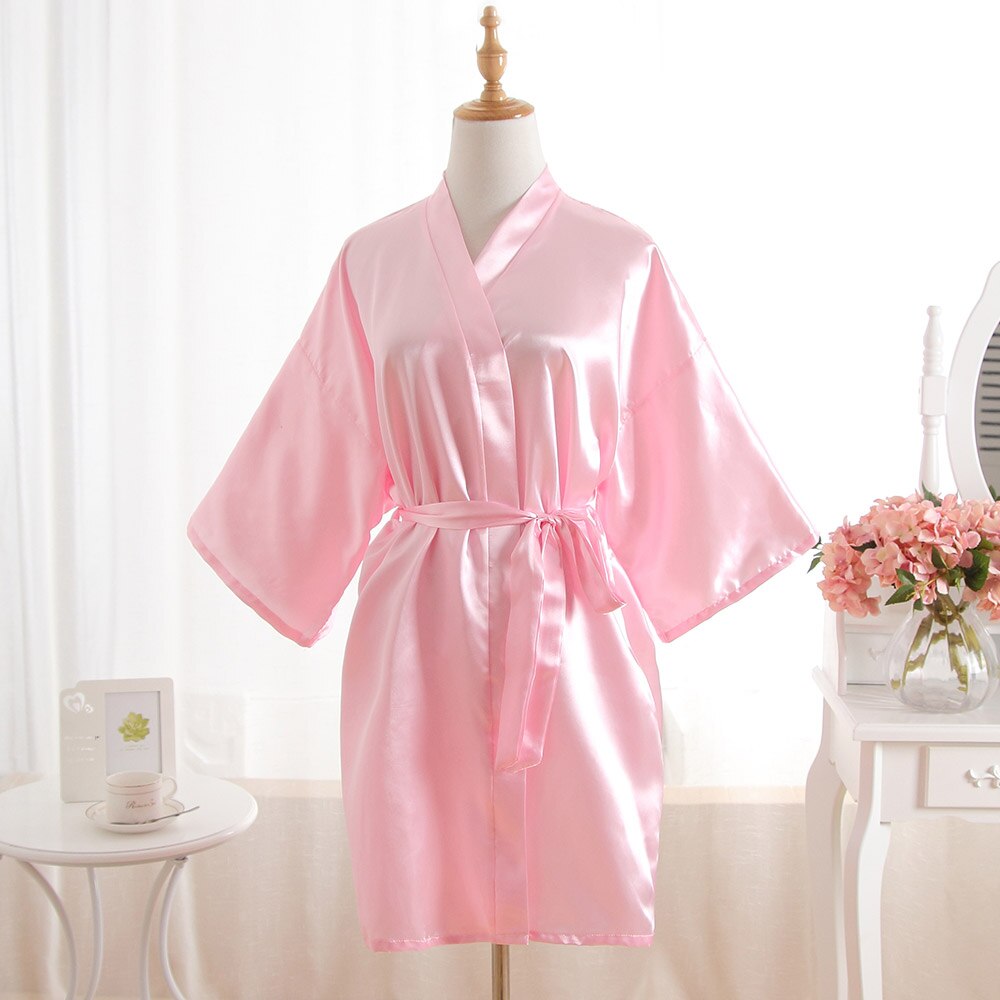 Vrouwen Gewaden Zijde Zomer Bayan Gecelik Sexy Nachtkleding Nachtjapon Dames Pyjama Kimono Vrouwelijke Pyjama: Roze