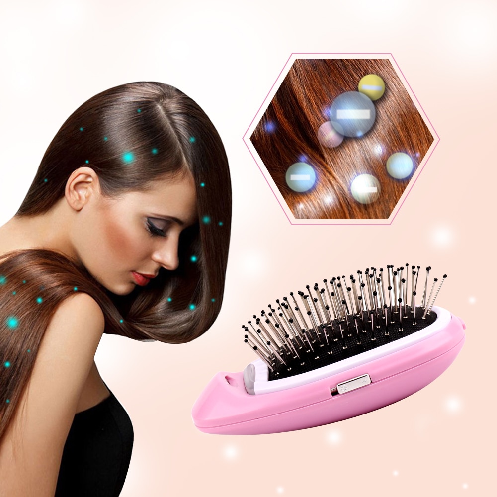 Draagbare Elektrische Ionische Haarborstel Negatieve Ionen Kam Anti-Statische Massage Ontspanning Steil Haar Kam Modeling Styling Haarborstel