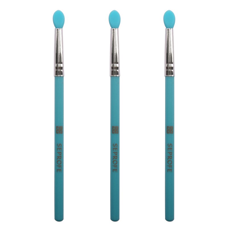 3 Pcs Makeup Brushes Set Soft Silicone Head Plastic Handle Eye Shadow Lip Applicator Brush Tools Silicone Makeup brushes Kit