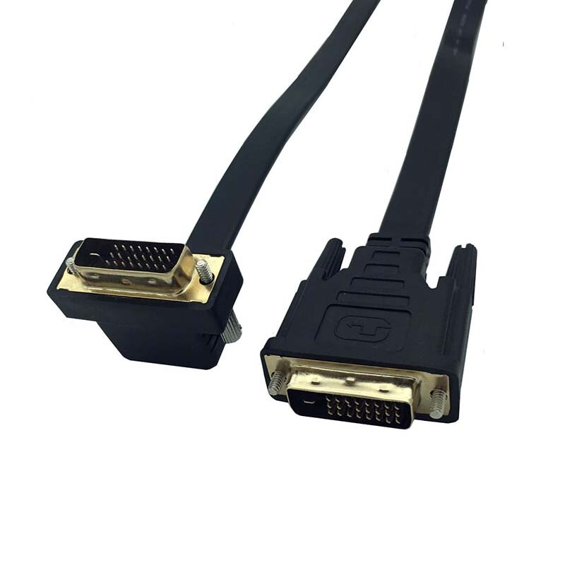 Flat Slim Ultra Speed DVI-D Dual Link 24 + 1 Male Naar Male Video Kabel Adapter-Vergulde