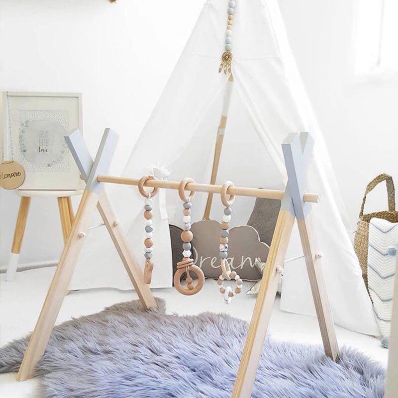 Simple Nordic Wooden Newborn Fitness Rack Children Room Decorative Toys Photography Props Home Decoration Baby Clothes Frame