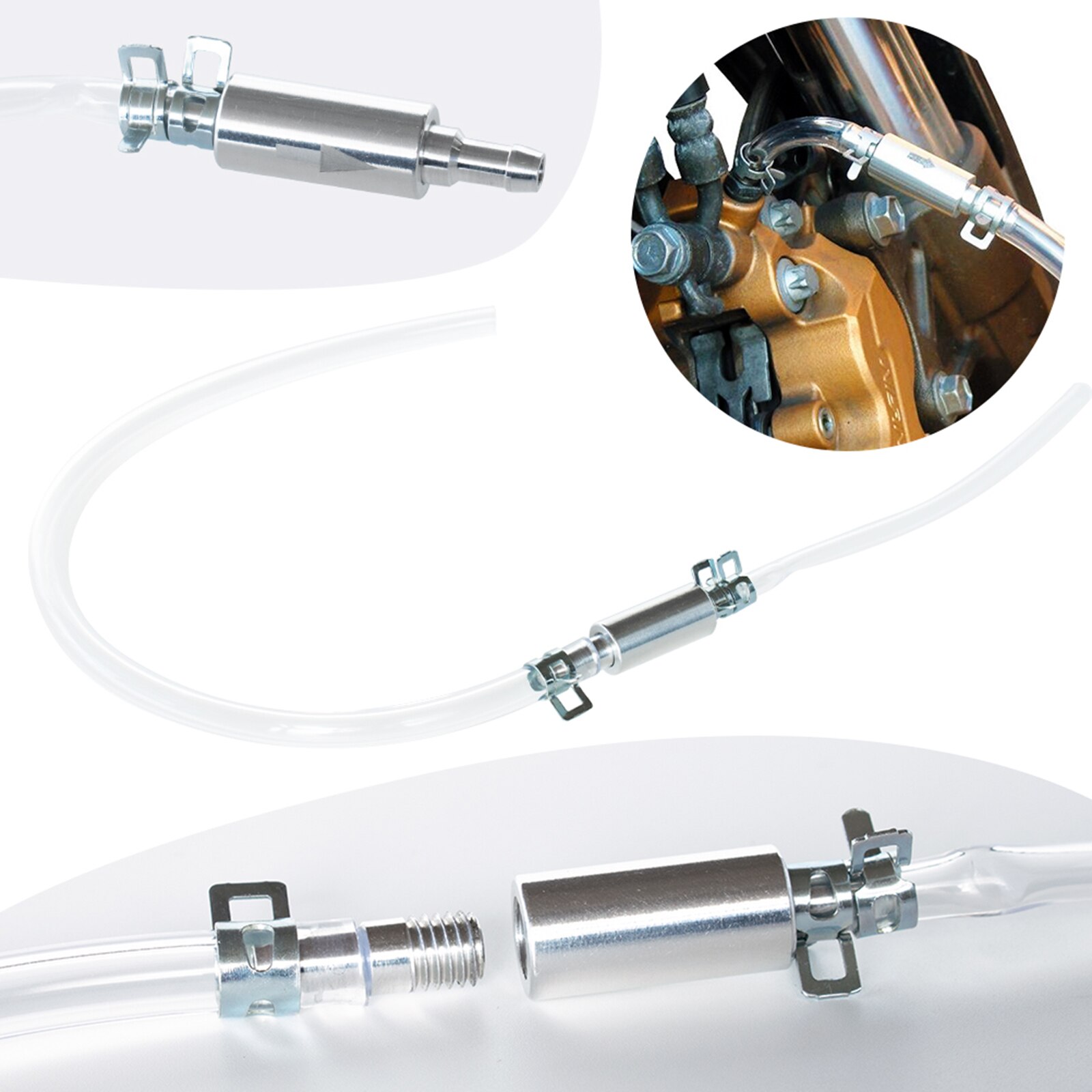 Clutch Brake Bleeder Hose One Way Valve Tube Bleeding Replacement Tool Kit For Motorcycle Car Universal Adapter Accessories