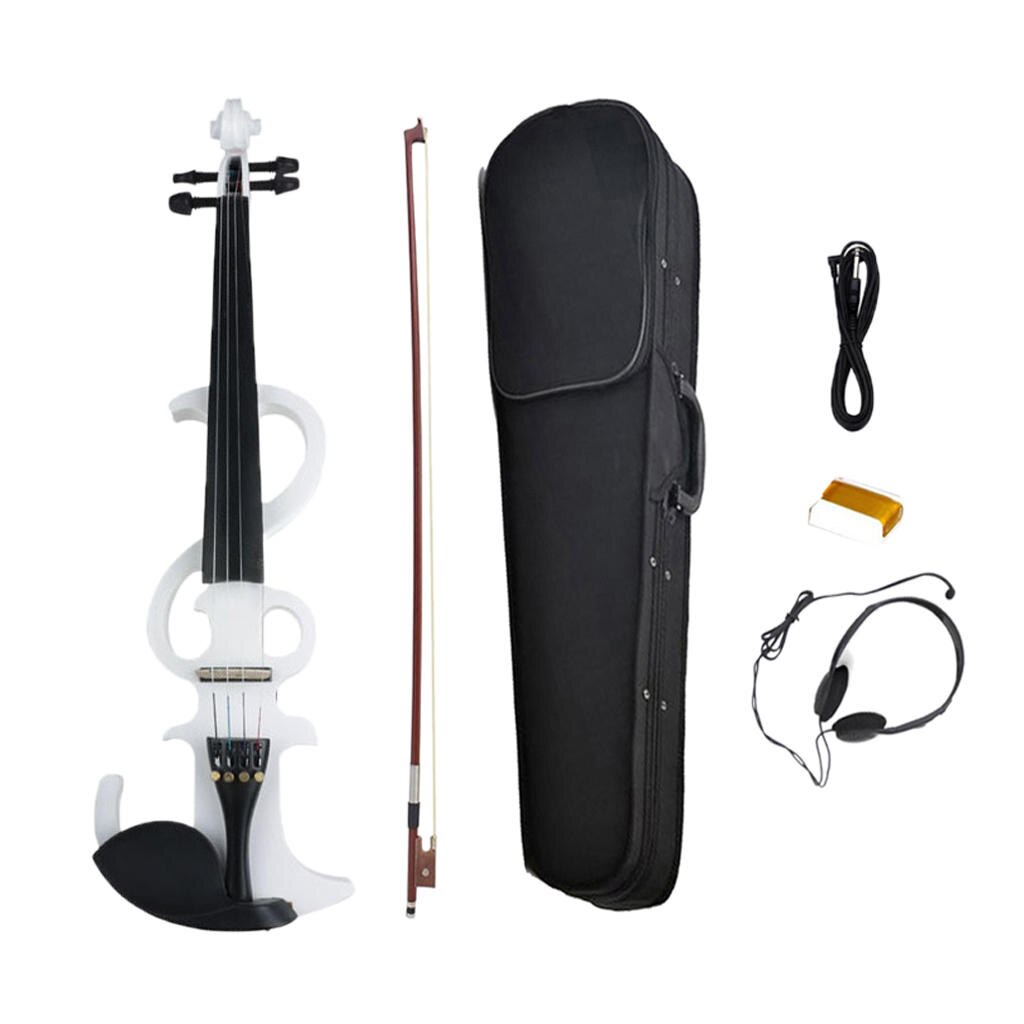 Silent Electric Violin Handmade Free Case Bow 4 String Silent Violin Wooden