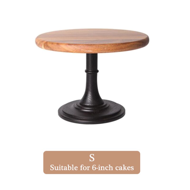 Wooden Cake Stand Dessert Pedestal Display Stand with Base Dessert Cupcake Pastry Candy Display Plate for Wedding Birthday Party: S-6inch
