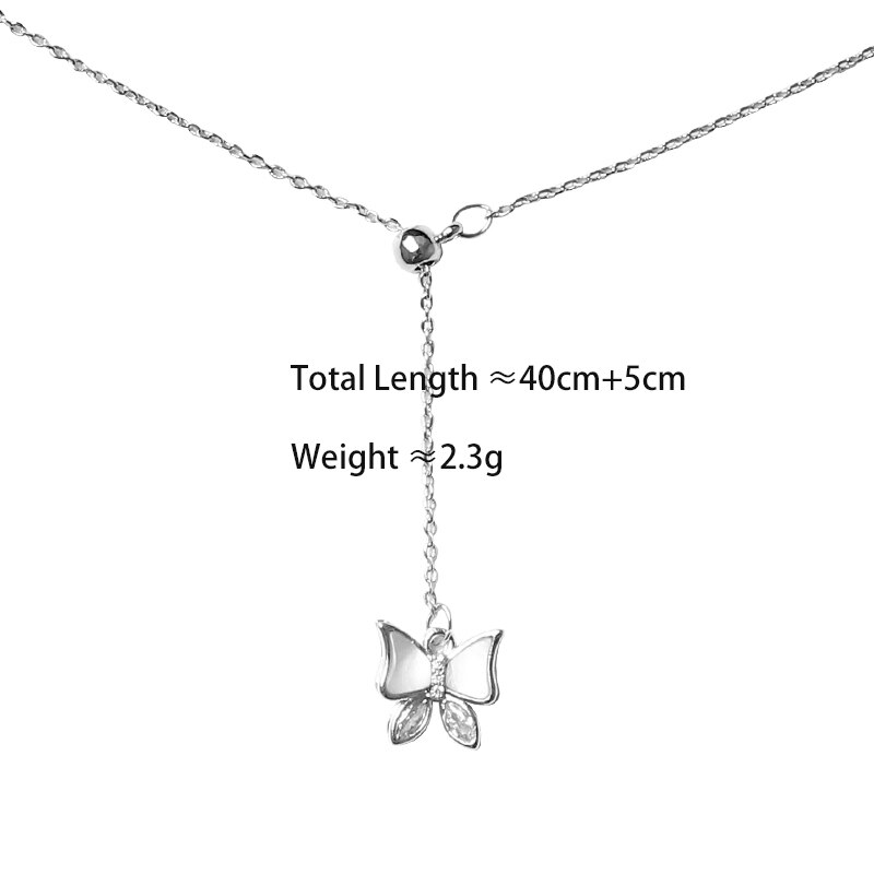 Anenjery delicate natuurlijke schelp vlinder ketting voor vrouwen kwast ketting hanger sleutelbeen ketting verstelbaar s -n655
