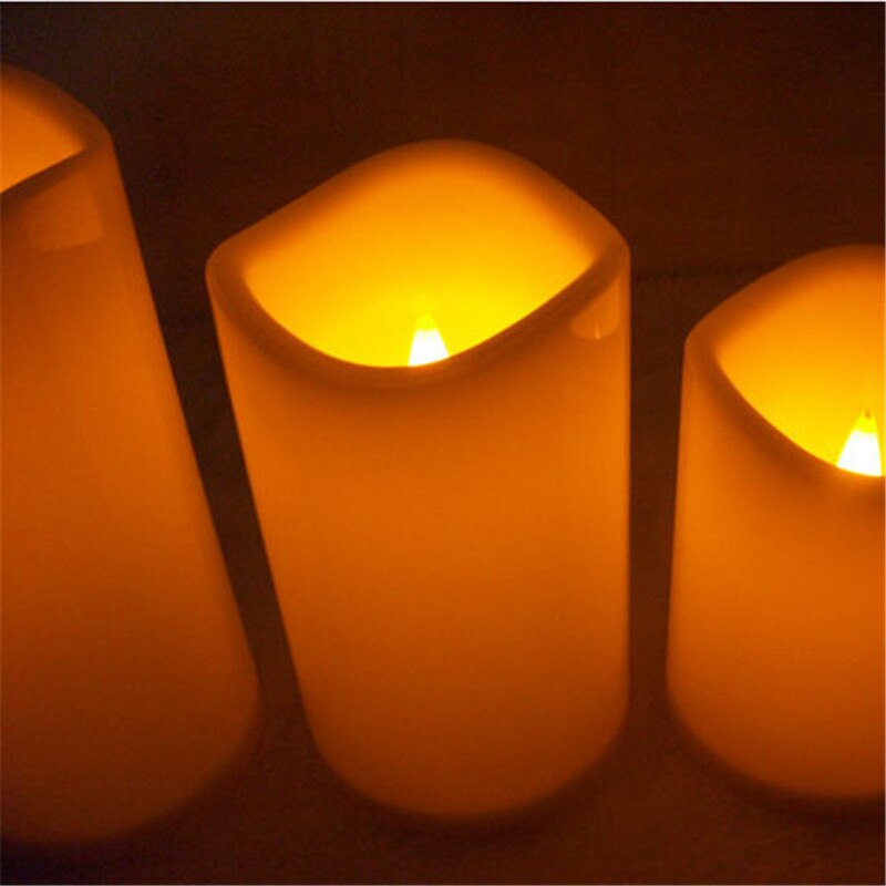 Yellow Flicker Led Pillar Candles With on/off Remote control,remote control led candles